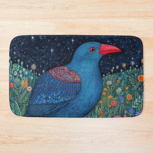 Item preview, Whimsical New Zealand Pukeko at Night in a Starry Meadow designed and sold by dawnleblanc55.