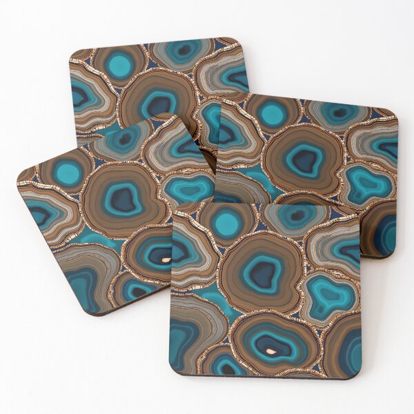 Item preview, Teal and Brown Agate Geode Pattern – Abstract Gemstone Texture for Home Decor, Apparel, and Accessories designed and sold by SurfaceCraft Studio.