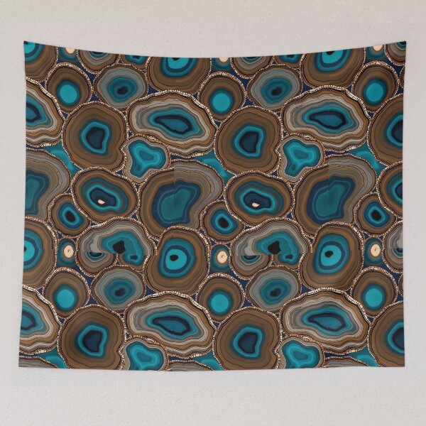 Item preview, Teal and Brown Agate Geode Pattern – Abstract Gemstone Texture for Home Decor, Apparel, and Accessories designed and sold by SurfaceCraft Studio.