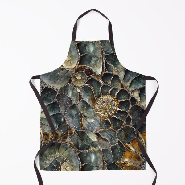 Item preview, ammonoid carboniferous fractal fossil gemstone pattern designed and sold by EarthenEmbers.