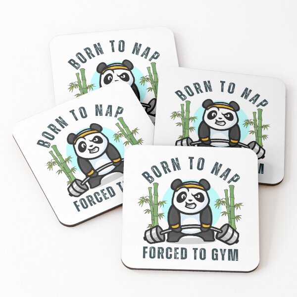 Item preview, Born to Nap Forced to Gym Panda Lifting Weights designed and sold by yuki-hana.