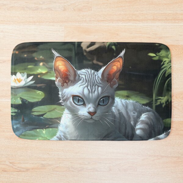 Item preview, Animal Cute Pond White Cat On Lily Pad With Frog Amid Water Garden Bloom designed and sold by B5fivemerch.