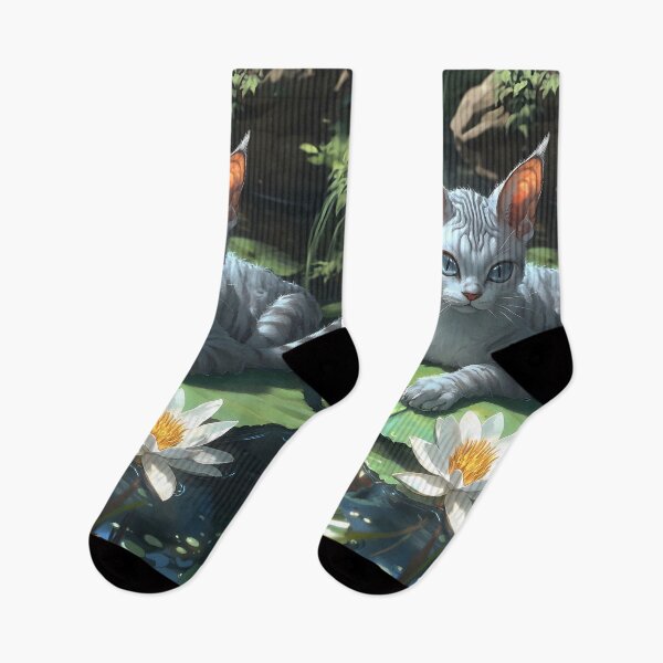 Item preview, Animal Cute Pond White Cat On Lily Pad With Frog Amid Water Garden Bloom designed and sold by B5fivemerch.