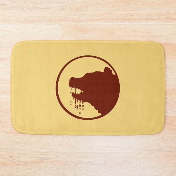 Item preview, Grizzly Bear Drooling Spit Aggressive Dangerous Round Silhouette Logo designed and sold by shirt-o-mat.