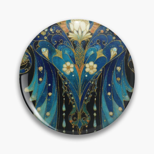 Item preview, Ornate Blue and Gold Letter M Drop Cap with Floral Scrollwork designed and sold by dawnleblanc55.