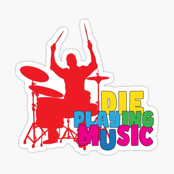 Item preview, Die Playing Rock Music – Drummer vibe  designed and sold by Sarcastic designs.