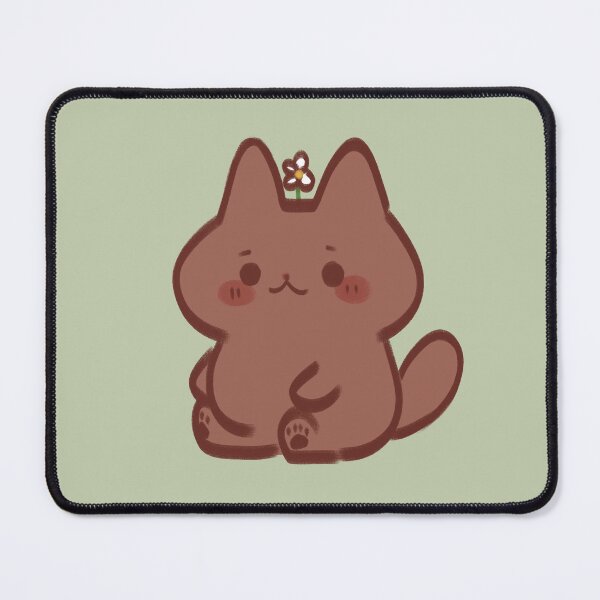 Item preview, brown cat with flower on head designed and sold by PastelBliss.