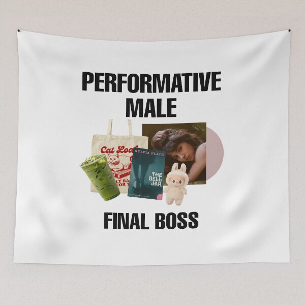 Item preview, performative male final boss matcha clairo labubu tote bag books the bell jar sylvia plath designed and sold by Kyna Arts.