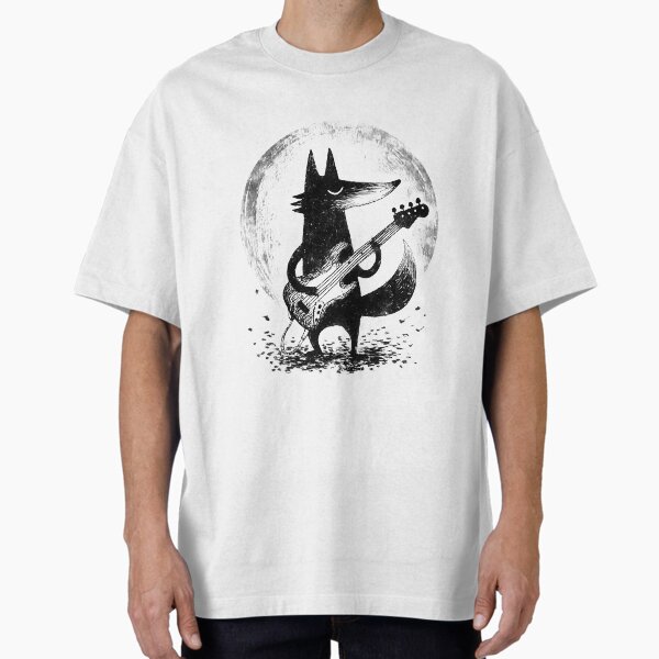 Item preview, Midnight Groove – Fox Playing Bass Guitar designed and sold by ThePurpleMelon.