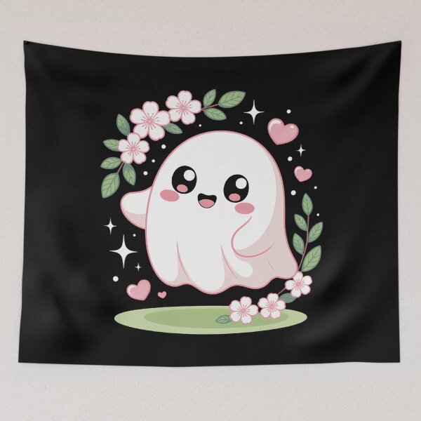 Item preview, Halloween Floral Ghost Cute Aesthetic designed and sold by DoorwayThreads.