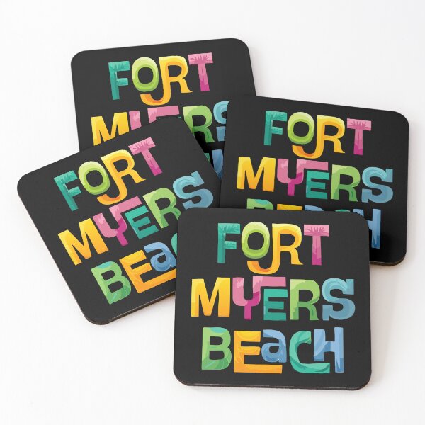 Item preview, Fort Myers Beach Florida Tropical Typographic Design designed and sold by Futurebeachbum.