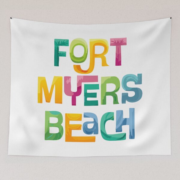 Item preview, Fort Myers Beach Florida Tropical Typographic Design designed and sold by Futurebeachbum.