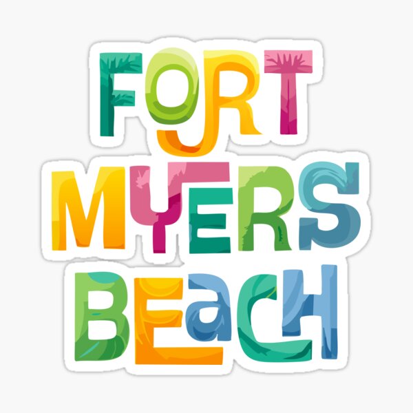 Item preview, Fort Myers Beach Florida Tropical Typographic Design designed and sold by Futurebeachbum.