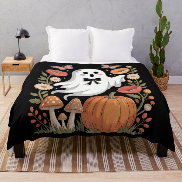 Item preview, Halloween Ghost Aesthetic And Pumpkin Floral designed and sold by DoorwayThreads.