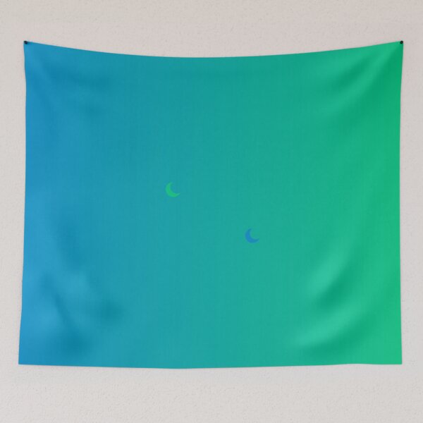 Item preview, Green & Blue Crescent Moons Gradient Sky designed and sold by ShaunSandhu.