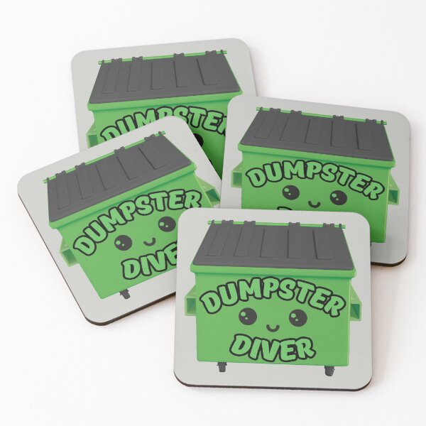 Item preview, Dumpster Diver - Cute Funny Kawaii Trash Can, Garbage Receptacle  designed and sold by tumbleweedphoto.