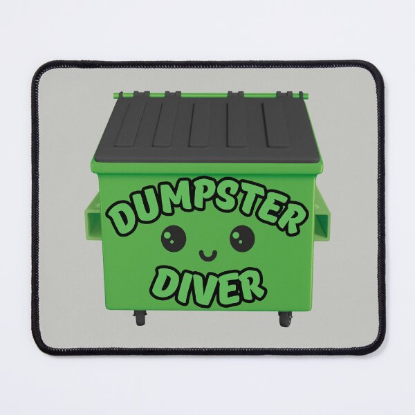 Item preview, Dumpster Diver - Cute Funny Kawaii Trash Can, Garbage Receptacle  designed and sold by tumbleweedphoto.
