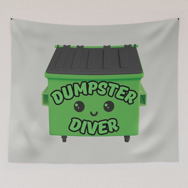 Item preview, Dumpster Diver - Cute Funny Kawaii Trash Can, Garbage Receptacle  designed and sold by tumbleweedphoto.