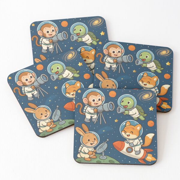 Item preview, Cartoon animals become astronomers working in space  designed and sold by Chirayu1111.