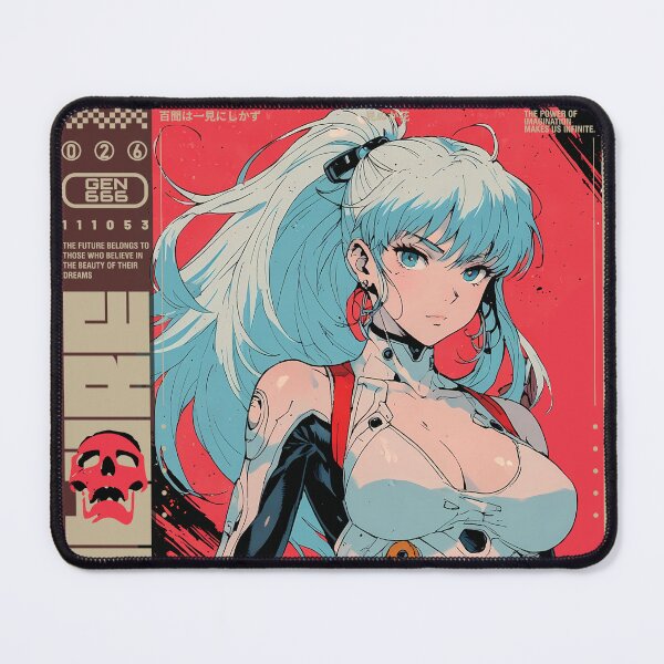 Item preview, white-haired cyberpunk anime girl designed and sold by BOZGO.
