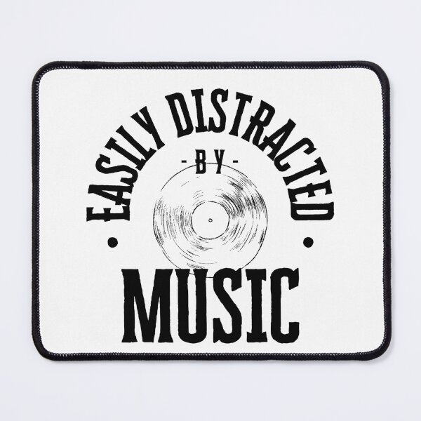 Item preview, Easily Distracted by Music - black font designed and sold by sarahvine*.