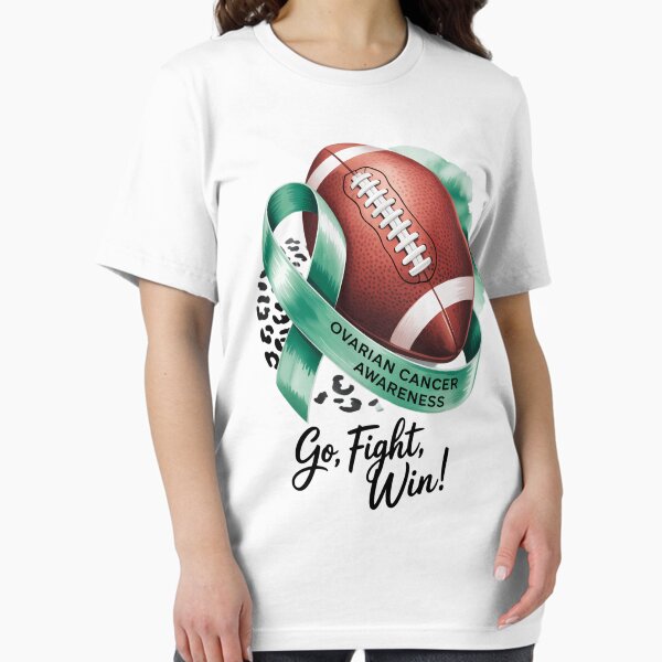 Item preview, Go Fight Win Football Teal Ribbon Ovarian Cancer Awareness designed and sold by Graphic1Legends.