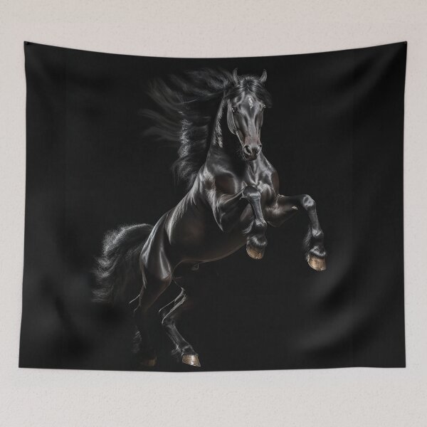 Item preview, Rearing Black Stallion Portrait designed and sold by CritterWisdom.