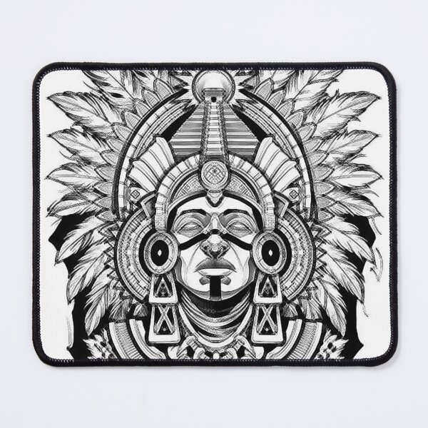 Item preview, Aztec Jaguar Warrior Tribal Mask – Sacred Geometric Tattoo Art designed and sold by Bspaces.