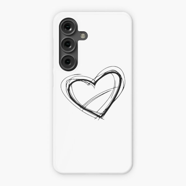 Society6 ケース Black Based White Heart Heart Sketch