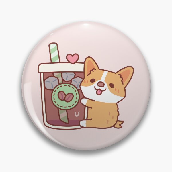 Item preview, Cute Corgi Puppy Hugging Iced Coffee designed and sold by rustydoodle.
