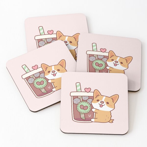 Item preview, Cute Corgi Puppy Hugging Iced Coffee designed and sold by rustydoodle.