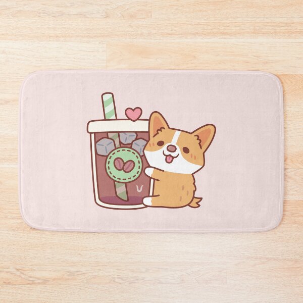Item preview, Cute Corgi Puppy Hugging Iced Coffee designed and sold by rustydoodle.