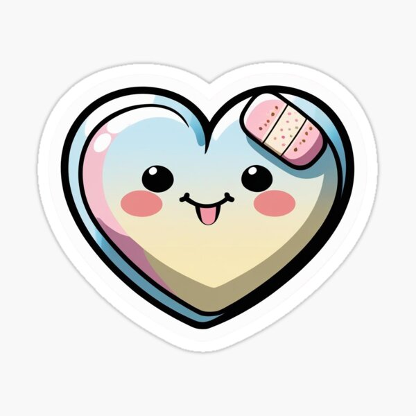 Item preview, Healing Heart Kawaii Sticker Design designed and sold by HOPE UP.