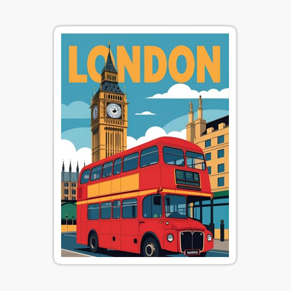 Iconic London Cityscape Illustration Sticker