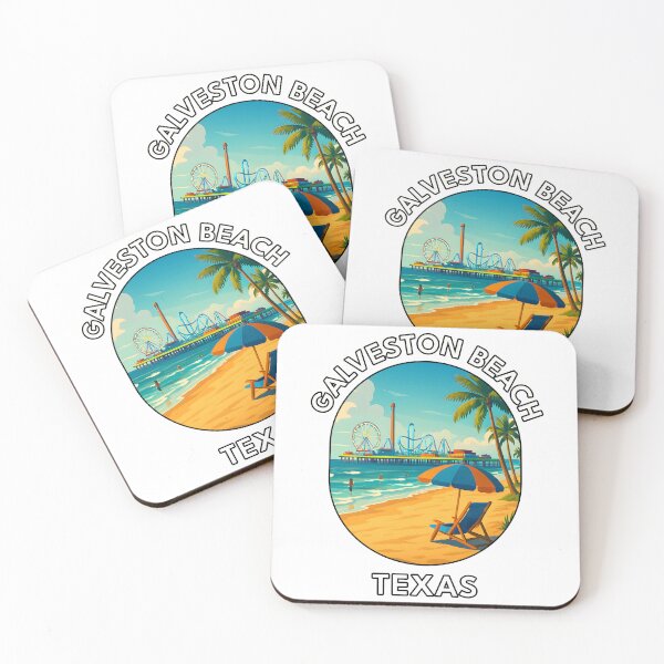 Item preview, Galveston Beach Texas Travel Poster – Coastal Wall Art & Summer Decor designed and sold by inkNext.