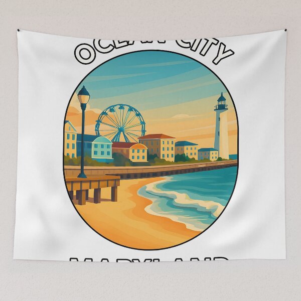 Item preview, Ocean City Maryland Travel Poster – Beach Boardwalk & Summer Vibes designed and sold by inkNext.