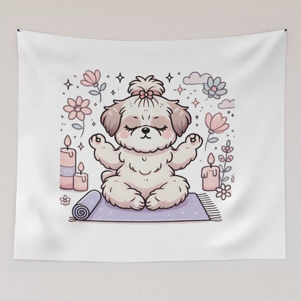 Item preview, Meditating Puppy with Zen Vibes designed and sold by Wish & Wonder.