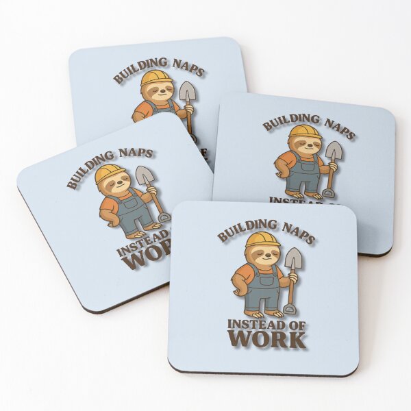 Item preview, Building Naps Instead of Work – Funny Lazy Sloth Construction Design designed and sold by konthai.familyart.