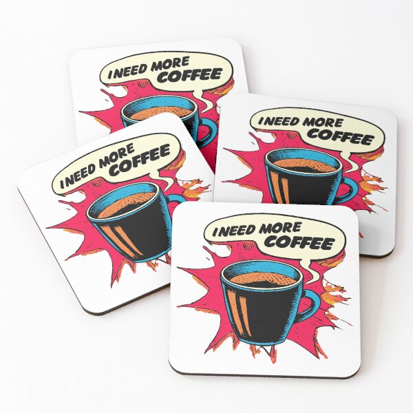 Item preview, I Need More Coffee Pop Art - Transparent Background Coffee Lover Design designed and sold by chi3-jp.