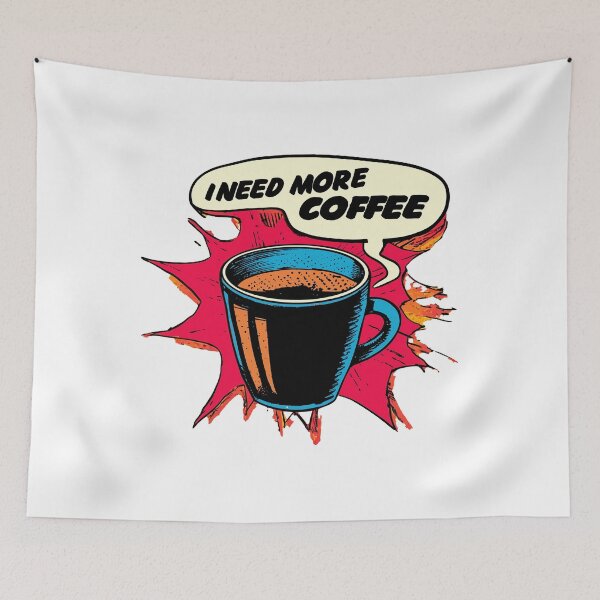 Item preview, I Need More Coffee Pop Art - Transparent Background Coffee Lover Design designed and sold by chi3-jp.