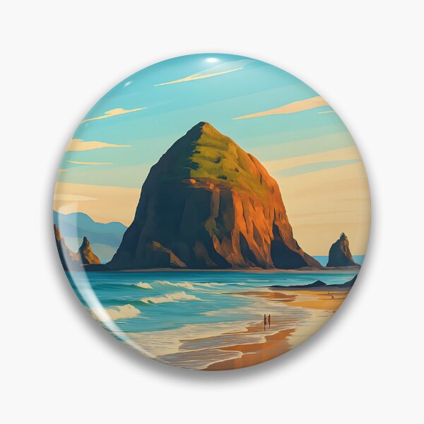 Item preview, Cannon Beach Oregon Travel Poster – Haystack Rock Coastal Sunset designed and sold by inkNext.