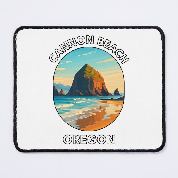 Item preview, Cannon Beach Oregon Travel Poster – Haystack Rock Coastal Sunset designed and sold by inkNext.
