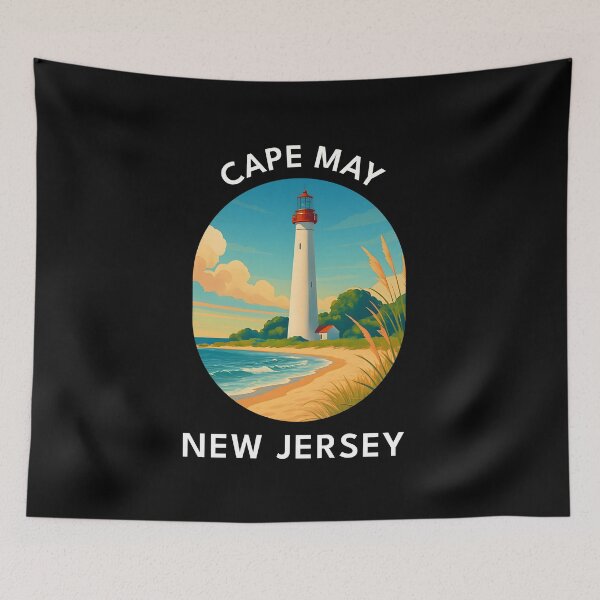 Item preview, Cape May New Jersey Vintage Travel Poster – Coastal Beach Art designed and sold by inkNext.