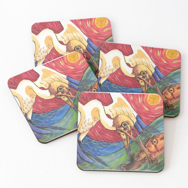 Item preview, Whooping Crane God of Death of the Swamp Getting a Snack. designed and sold by Messy Peach Anew.