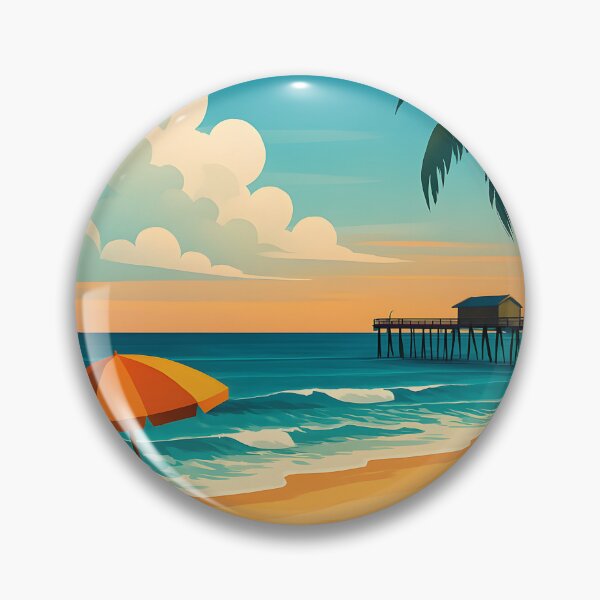 Artikelvorschau, Sandbridge Beach Virginia Reiseposter – Küsten-Sonnenaufgang Wandkunst entworfen und verkauft von inkNext.