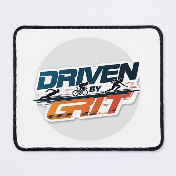 Item preview, Driven by Grit | Triathlon Motivation Swim-Bike-Run Design designed and sold by Triathlongram.