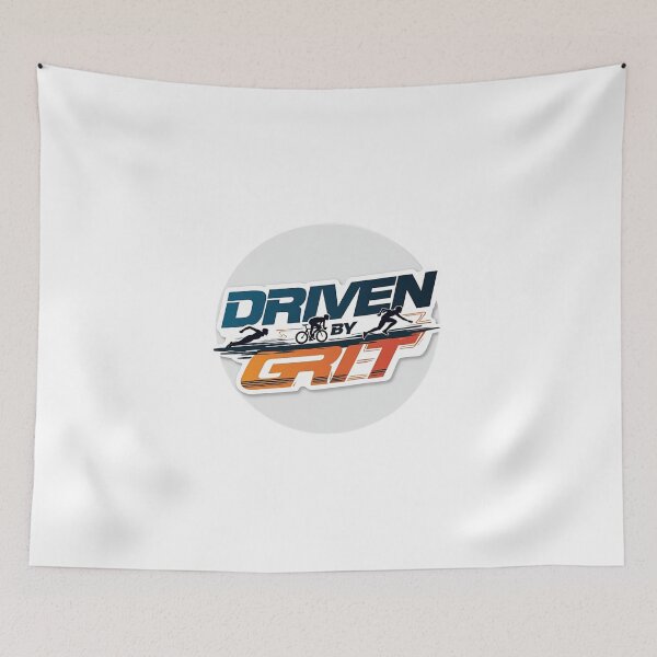 Item preview, Driven by Grit | Triathlon Motivation Swim-Bike-Run Design designed and sold by Triathlongram.