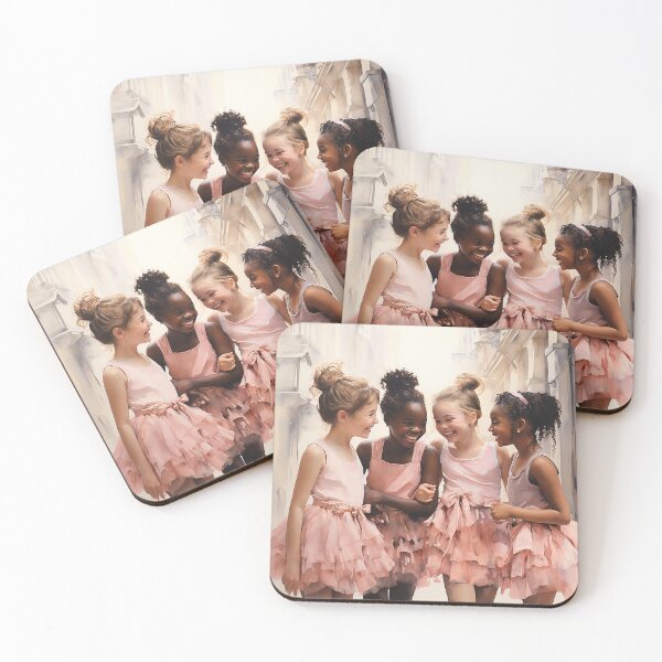 Item preview, En Pointe Ensemble - A Happy Gathering Of Young Ballerinas - Children Art - Watercolor Art designed and sold by CastleBySea.