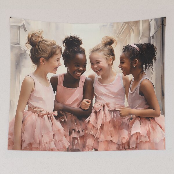 Item preview, En Pointe Ensemble - A Happy Gathering Of Young Ballerinas - Children Art - Watercolor Art designed and sold by CastleBySea.