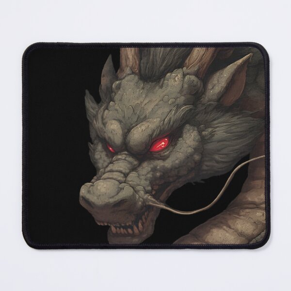 Item preview, Stone Serpent: Vintage Anime Dragon with Fiery Red Eyes designed and sold by Charisma Enigma.